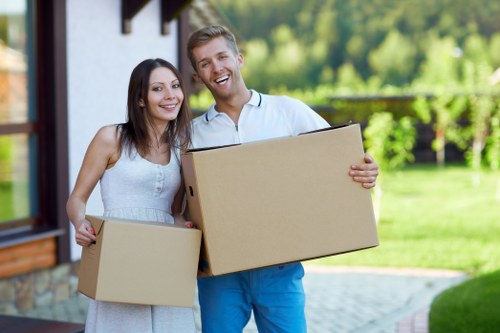 Removal van loading furniture for a South London home move