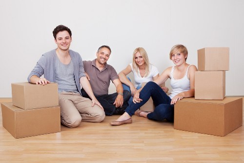 Packed boxes and furniture ready for removals in Brixton