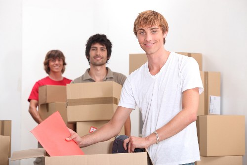 Office furniture and equipment prepared for a Brixton commercial move